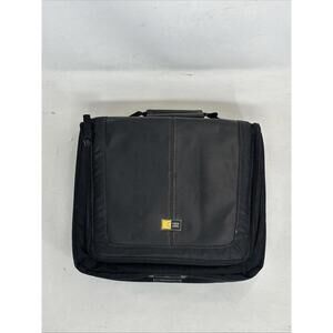 Genuine Case Logic Black Faux Leather Travel Tote For Portable DVD Player Nylon